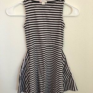 J Crew Cuts Girls Black and White striped dress